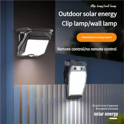 Solar-powered clip-on light, human body sensor outdoor octopus garden light, no-drill wall light, motion sensor light