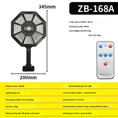 Solar-powered outdoor courtyard lights, automatic motion sensor lights, wall lights, waterproof outdoor street lights