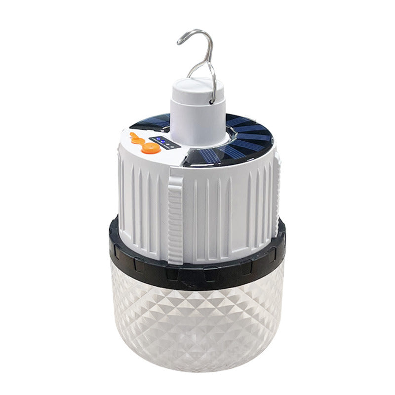 Solar-powered retractable LED portable outdoor emergency lighting, USB rechargeable street vendor/night market remote control camping light