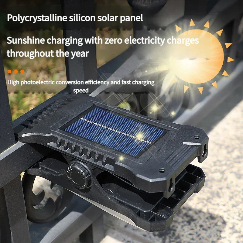 Solar-powered clip-on light, human body sensor outdoor octopus garden light, no-drill wall light, motion sensor light