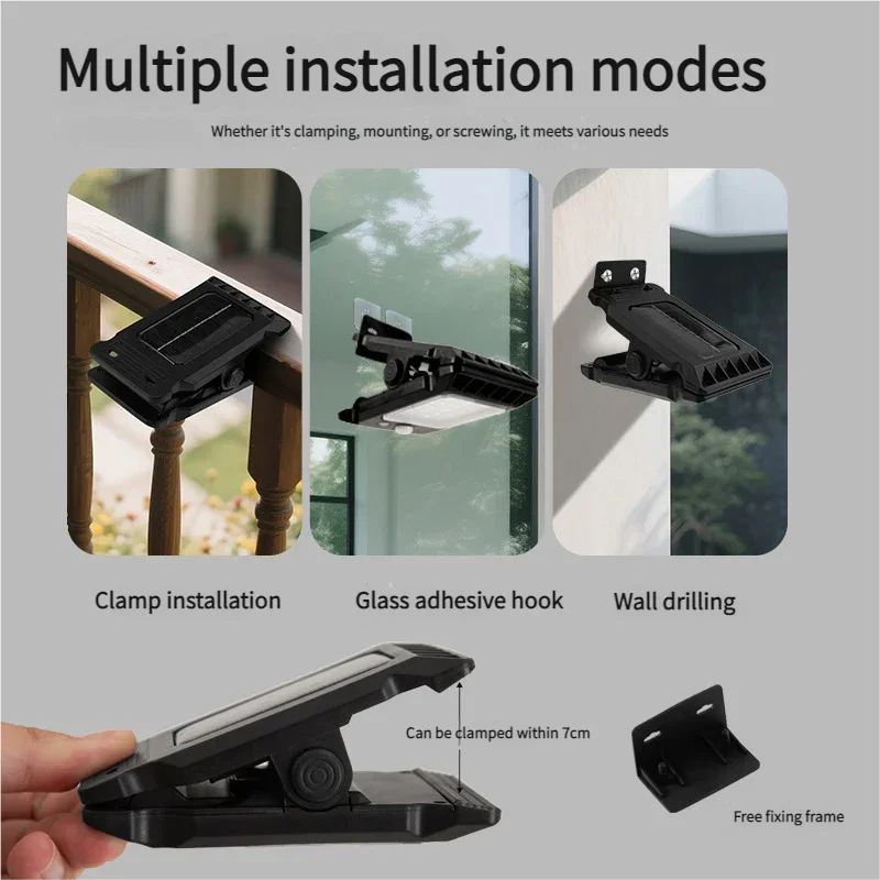 Solar-powered courtyard lights, home garden lighting, outdoor clip lights, lawn lights