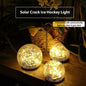 Solar-powered crackle lamp, outdoor patio glass hanging lamp, creative decorative Christmas Mason bottle lamp