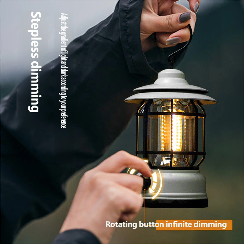 Camping ambient light camping lamp tent retro lantern outdoor rechargeable portable lamp