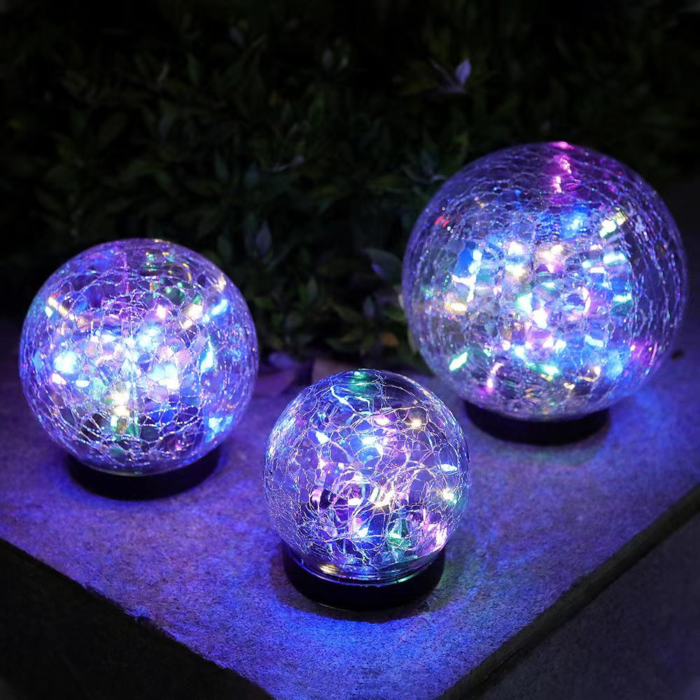 Solar-powered crackle lamp, outdoor patio glass hanging lamp, creative decorative Christmas Mason bottle lamp