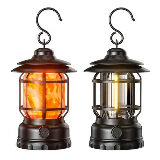Camping ambient light camping lamp tent retro lantern outdoor rechargeable portable lamp