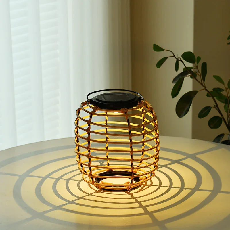 Solar-powered fun garden lights, lawn lights, outdoor waterproof rattan landscape courtyard lights, villa and homestay decorative lights.