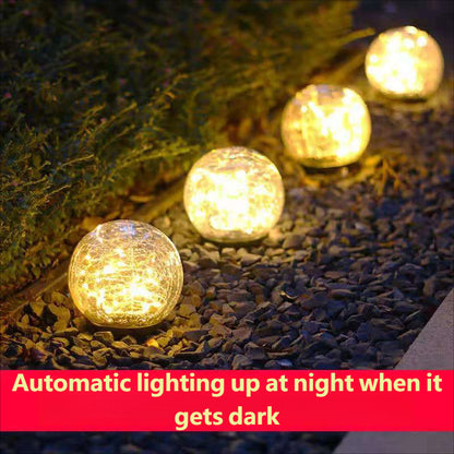 Solar-powered crackle lamp, outdoor patio glass hanging lamp, creative decorative Christmas Mason bottle lamp