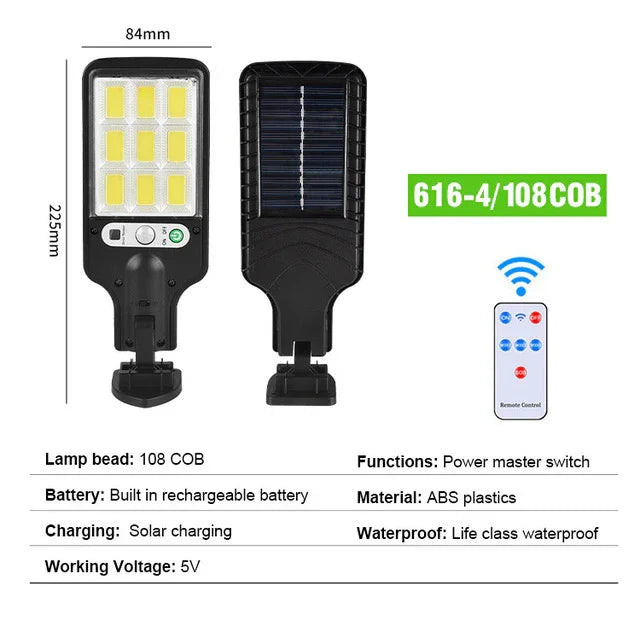 Outdoor solar street light for lawns and courtyards, remote-controlled waterproof garden light