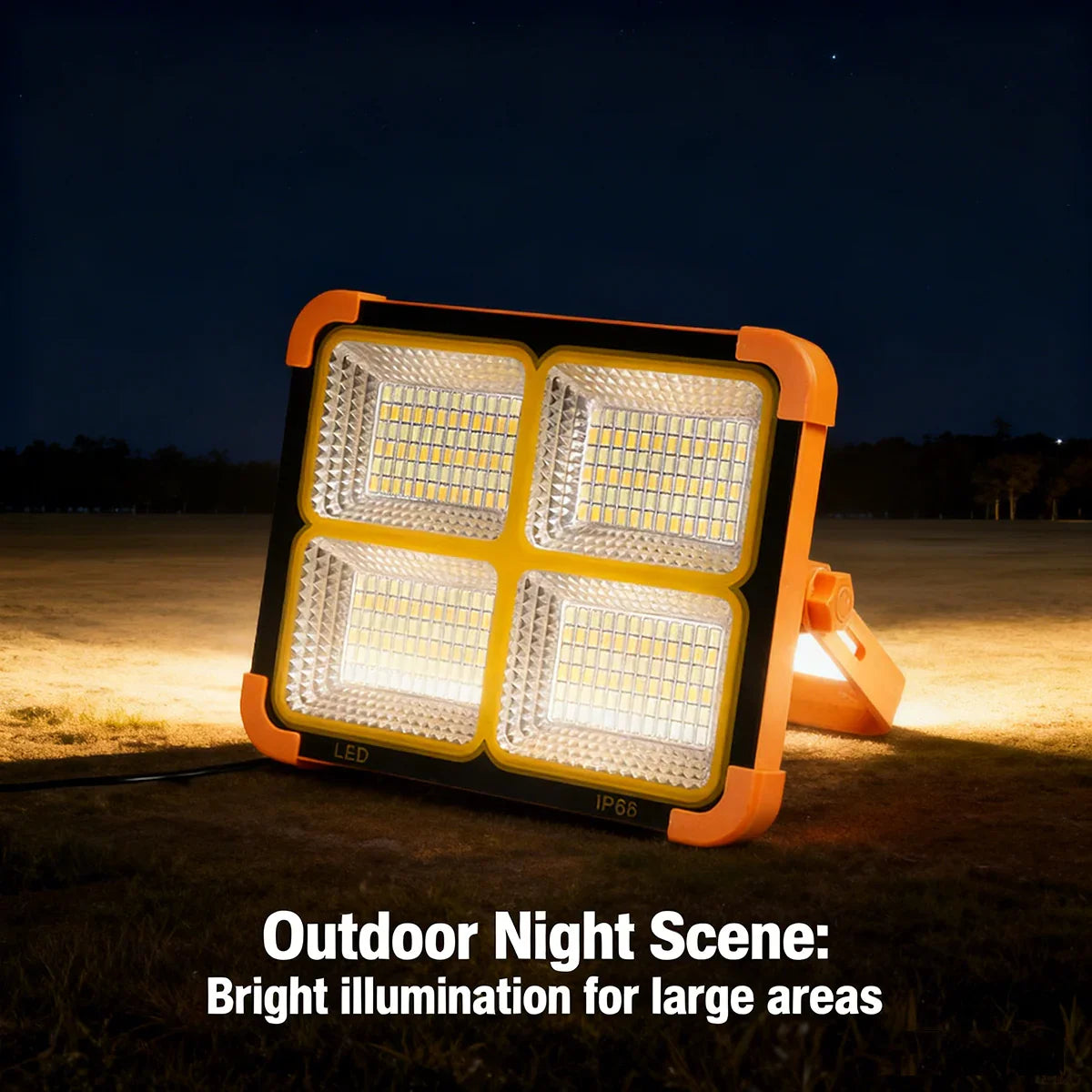 Solar-powered outdoor LED lighting, emergency portable wireless camping light