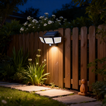 Solar-powered, induction-operated, split-type outdoor four-sided courtyard light, waterproof integrated street light/wall light.