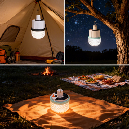 Solar-powered retractable LED portable outdoor emergency lighting, USB rechargeable street vendor/night market remote control camping light